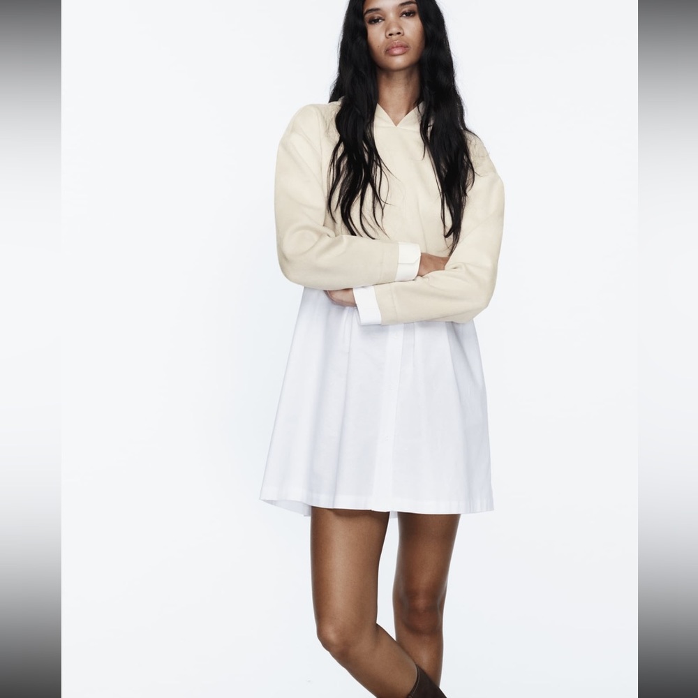 ZARA CONTRASTING FAUX SUEDE DRESS bloggers favorite